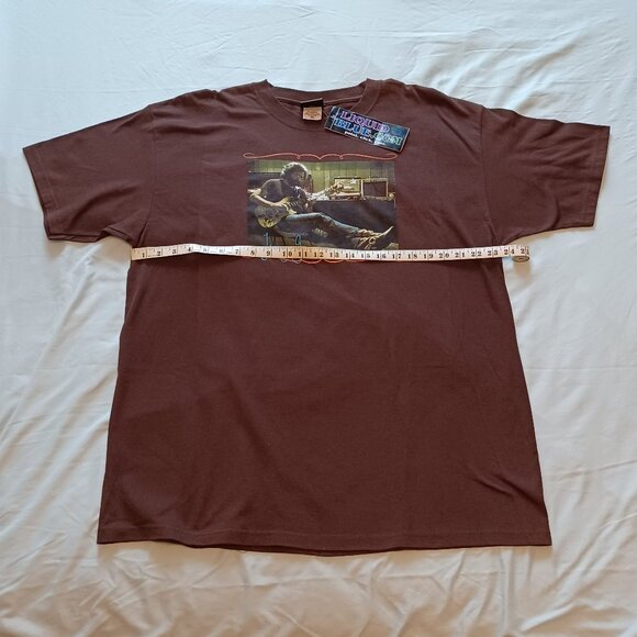 Vintage 2000s Y2K Liquid Blue Jerry Garcia Brown T-Shirt Adult XL New with Tags - Picture 11 of 12